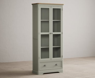 View Brampton soft green painted glazed display cabinet View Brampton soft green painted glazed display cabinet
