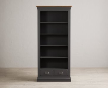 View Charwood oak and charcoal painted tall bookcase View Charwood oak and charcoal painted tall bookcase