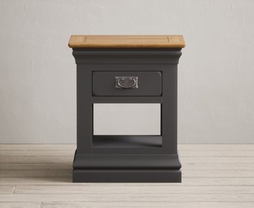 View Charwood oak and charcoal painted 1 drawer bedside table View Charwood oak and charcoal painted 1 drawer bedside table