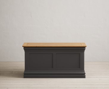 View Charwood oak and charcoal painted blanket box View Charwood oak and charcoal painted blanket box