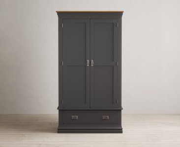 View Charwood oak and charcoal painted double wardrobe View Charwood oak and charcoal painted double wardrobe