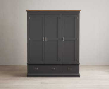 View Charwood oak and charcoal painted triple wardrobe View Charwood oak and charcoal painted triple wardrobe