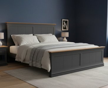View Charwood oak and charcoal painted double bed View Charwood oak and charcoal painted double bed