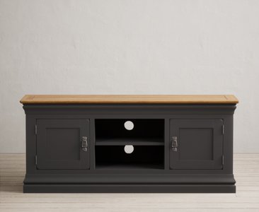 View Charwood oak and charcoal painted large tv unit View Charwood oak and charcoal painted large tv unit