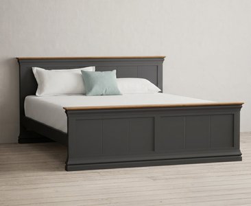 View Charwood oak and charcoal painted super king-size bed View Charwood oak and charcoal painted super king-size bed