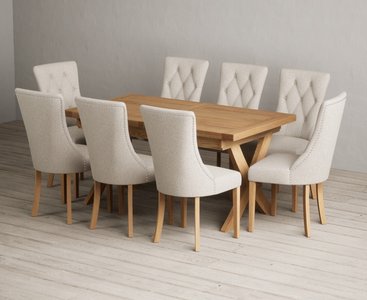 View Extending buckley 160cm solid oak dining table with 8 natural beatrix chairs View Extending buckley 160cm solid oak dining table with 8 natural beatrix chairs