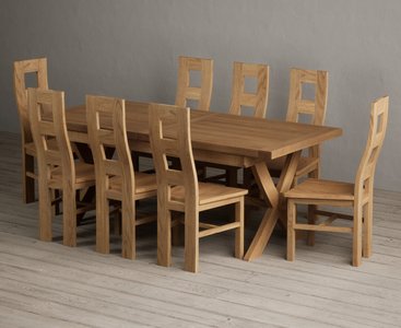 View Extending buckley 200cm solid oak dining table with 8 oak natural chairs View Extending buckley 200cm solid oak dining table with 8 oak natural chairs