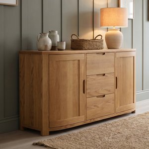 View Somerton curved solid oak large sideboard