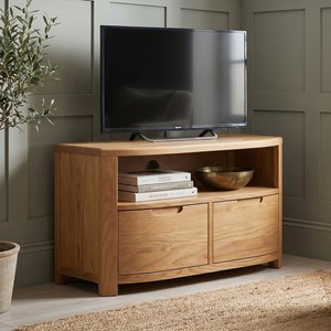 View Somerton curved solid oak small tv unit View Somerton curved solid oak small tv unit