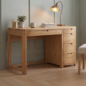 View Somerton curved solid oak computer desk View Somerton curved solid oak computer desk