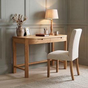 View Somerton curved solid oak compact desk View Somerton curved solid oak compact desk