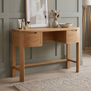 View Somerton curved solid oak dressing table View Somerton curved solid oak dressing table