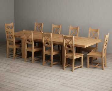 View Extending callington 230cm oak dining table with 10 oak natural chairs View Extending callington 230cm oak dining table with 10 oak natural chairs