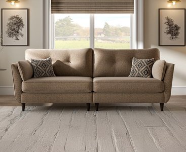View Capri caramel fabric 4 seater sofa View Capri caramel fabric 4 seater sofa