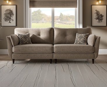 View Capri mushroom fabric 4 seater sofa View Capri mushroom fabric 4 seater sofa