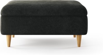 View Capri anthracite chenille fabric footstool