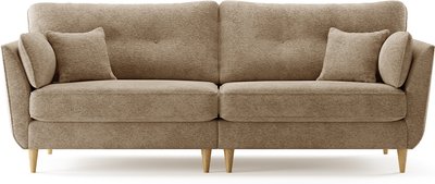 View Capri caramel boucle fabric 4 seater sofa View Capri caramel boucle fabric 4 seater sofa