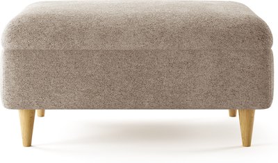 View Capri latte boucle fabric footstool