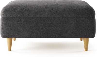 View Capri midnight boucle fabric footstool