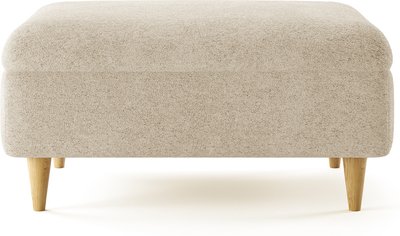 View Capri natural boucle fabric footstool