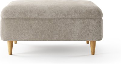View Capri linen chenille fabric footstool