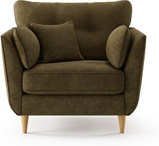 View Capri sage chenille fabric armchair View Capri sage chenille fabric armchair