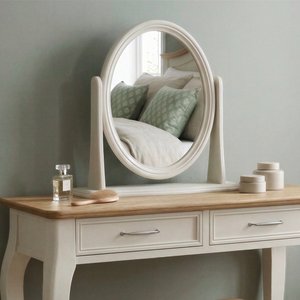 View Chateau soft white painted dressing table mirror