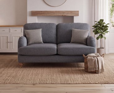 View Chilworth navy fabric 2 seater sofa with navy cushions View Chilworth navy fabric 2 seater sofa with navy cushions