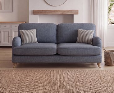 View Chilworth navy fabric 3 seater sofa with navy cushions View Chilworth navy fabric 3 seater sofa with navy cushions