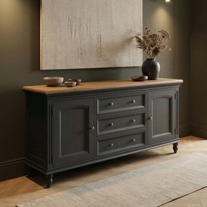 View Francis oak and charcoal grey painted extra large sideboard View Francis oak and charcoal grey painted extra large sideboard