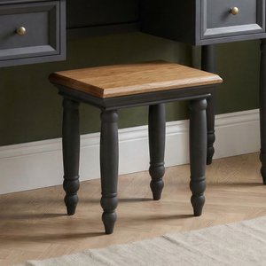 View Francis oak and charcoal grey painted dressing table stool View Francis oak and charcoal grey painted dressing table stool