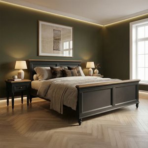 View Francis oak and charcoal grey painted king size bed