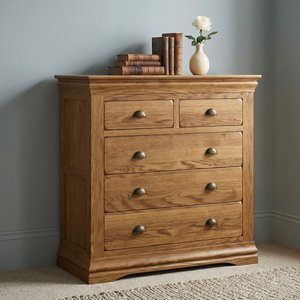 View Burford rustic solid oak 2 over 3 chest of drawers View Burford rustic solid oak 2 over 3 chest of drawers