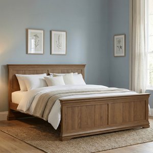 View Burford rustic solid oak king size bed View Burford rustic solid oak king size bed