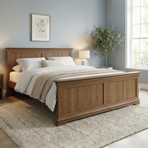 View Burford rustic solid oak super king-size bed