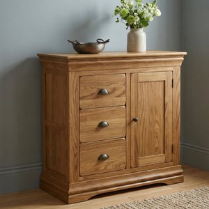 View Burford rustic solid oak hallway sideboard View Burford rustic solid oak hallway sideboard