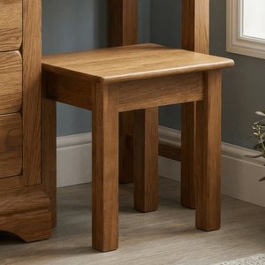 View Burford rustic solid oak dressing table stool View Burford rustic solid oak dressing table stool