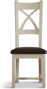 View Painted brown set of 2 dining chairs View Painted brown set of 2 dining chairs