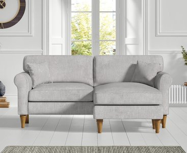 View Darwin light grey fabric right hand facing chaise corner sofa View Darwin light grey fabric right hand facing chaise corner sofa