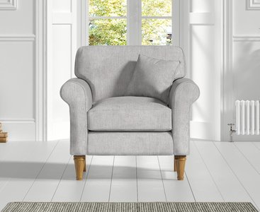 View Darwin light grey fabric armchair View Darwin light grey fabric armchair