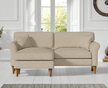 View Darwin natural fabric left hand facing chaise corner sofa View Darwin natural fabric left hand facing chaise corner sofa