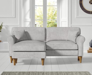 View Darwin light grey fabric left hand facing chaise corner sofa View Darwin light grey fabric left hand facing chaise corner sofa