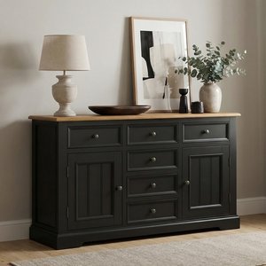 View Charlton oak and black painted large sideboard View Charlton oak and black painted large sideboard