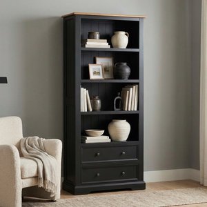 View Charlton oak and black painted tall bookcase View Charlton oak and black painted tall bookcase