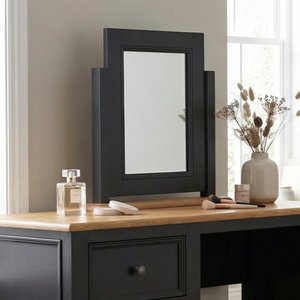 View Charlton oak and black painted dressing table mirror View Charlton oak and black painted dressing table mirror