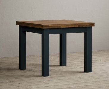 View Extending buxton 90cm oak and dark blue painted dining table View Extending buxton 90cm oak and dark blue painted dining table
