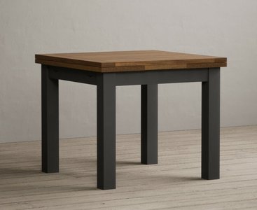 View Extending buxton 90cm oak and charcoal grey painted dining table View Extending buxton 90cm oak and charcoal grey painted dining table