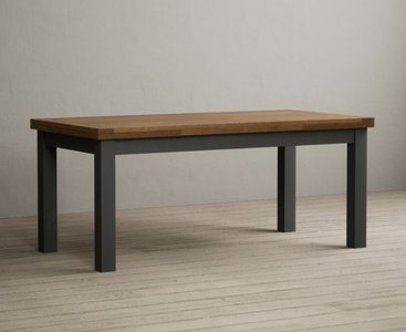 View Extending buxton 180cm oak and charcoal grey painted dining table View Extending buxton 180cm oak and charcoal grey painted dining table