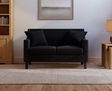 View Chartwell black linen 2 seater sofa View Chartwell black linen 2 seater sofa