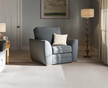 View Bella denim blue fabric armchair View Bella denim blue fabric armchair